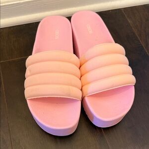 ASOS Blush Quilted Slide Sandals